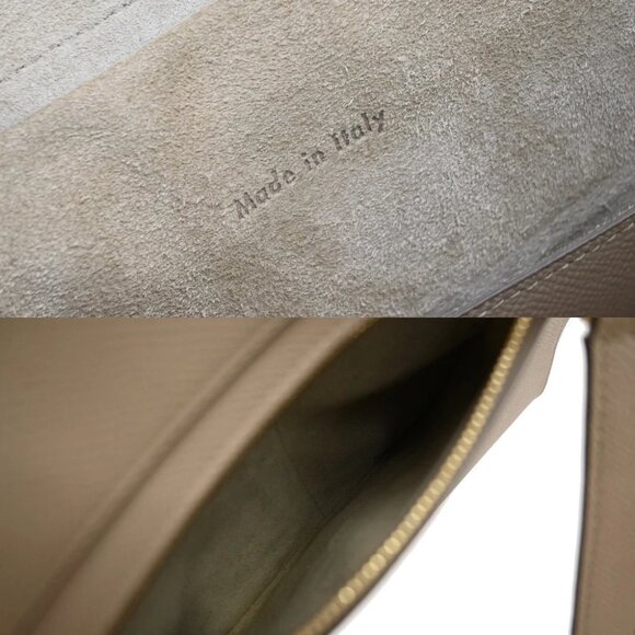 CELINE Logo Belt Bag Mini 2Way Shoulder Hand Bag Leather Beige GHW Italy 42RF556 - Picture 6 of 15